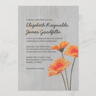 Gerbera Daisy Wedding Invitations Kaart