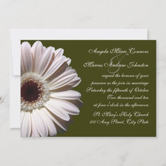 Gerbera Daisy Wedding Kaart (Voorkant)