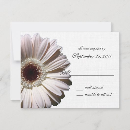 Gerbera Daisy Wedding / Reactie RSVP Kaartje (Voorkant)