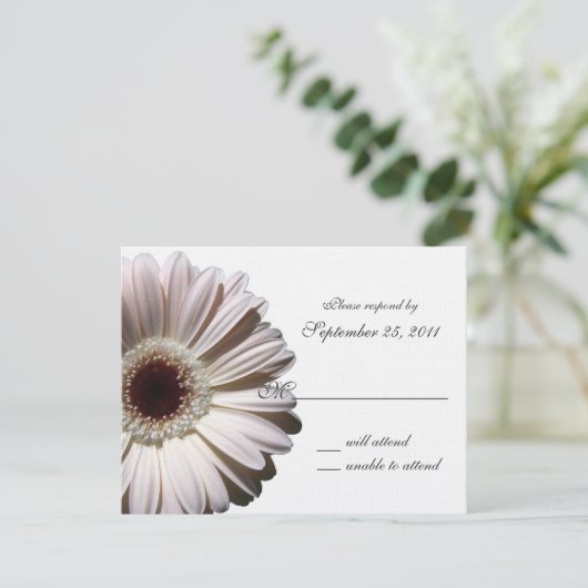 Gerbera Daisy Wedding / Reactie RSVP Kaartje (Staand voorkant)