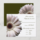 Gerbera Daisy Wedding / Reactie RSVP Kaartje (Voorkant / Achterkant)