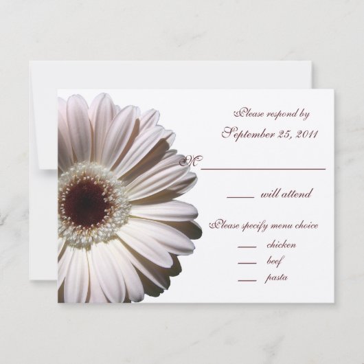 Gerbera Daisy Wedding/Response RSVP Kaartje (Voorkant)