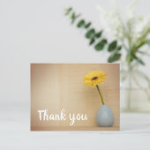 Gerbera Daisy Yellow Spring Flower Bedankt Briefkaart (Staand voorkant)