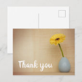 Gerbera Daisy Yellow Spring Flower Bedankt Briefkaart (Voorkant / Achterkant)