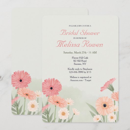 Gerbera-da'sies Kaart (Voorkant / Achterkant)