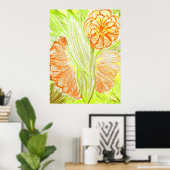 Gerbera en Aspidistra elatior Poster (Thuiskantoor)