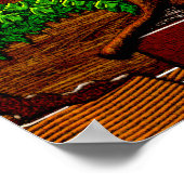 Gerbera- en Bonsai-bomen (halfglanzend Poster) Poster (Hoek)