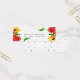 Gerbera Floral Wedding Website RSVP Mini Visitekaartjes