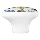 Gerbera Flower Mediterranean Blue Cream Keramische Knop (Zijkant)