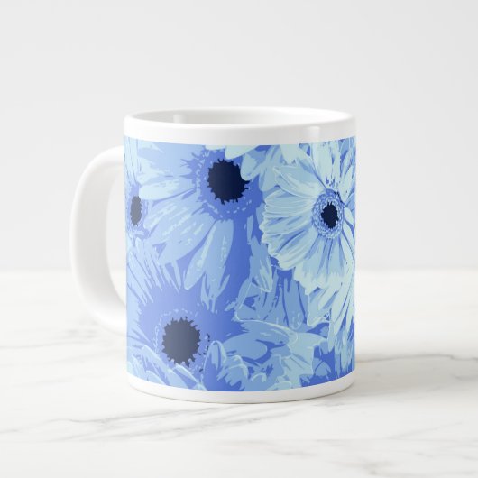 Gerbera Flowers, Blue Flowers, Flowers Pattern of  Grote Koffiekop (Links)