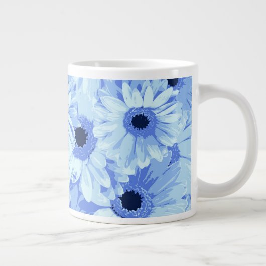 Gerbera Flowers, Blue Flowers, Flowers Pattern of  Grote Koffiekop (Rechts)
