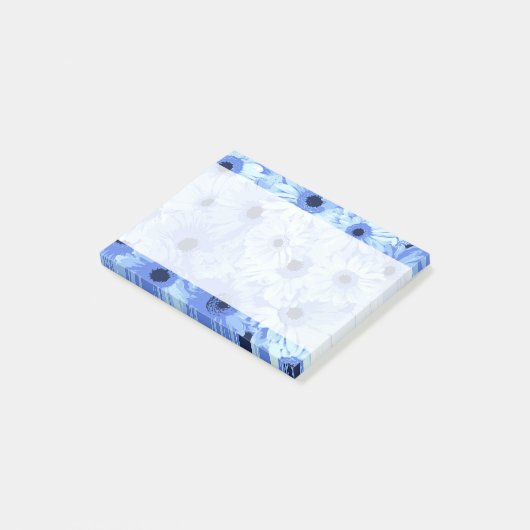 Gerbera Flowers, Blue Flowers, Flowers Pattern of Post-it® Notes (Schuin)