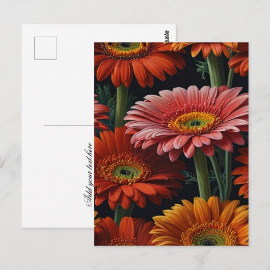 Gerbera Flowers Briefkaart (Voorkant / Achterkant)