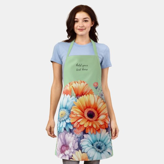 Gerbera flowers custom text green schort (Gedragen)