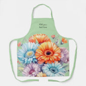 Gerbera flowers custom text green schort (Voorkant)