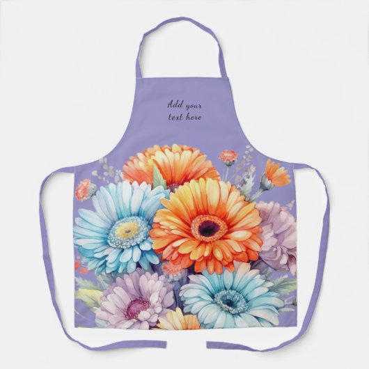 Gerbera flowers custom text purple schort (Voorkant)