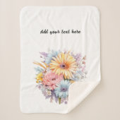 Gerbera flowers personalized text white black sherpa deken (Voorkant)