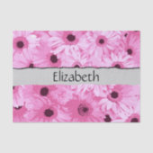 Gerbera Flowers, Pink Flowers, Your Name Tissuepapier (Voorkant)