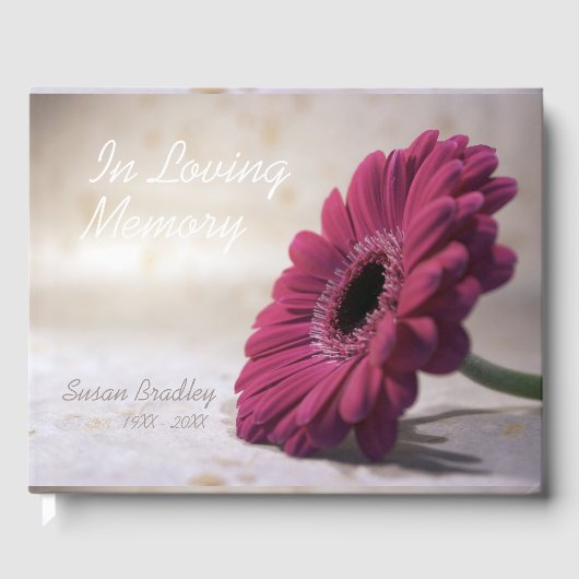 Gerbera Funeral Memorial Remembrance Guest book Gastenboek (Voorkant)
