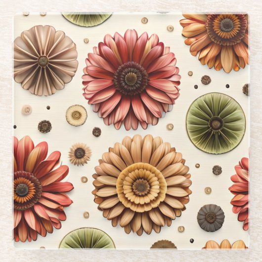 Gerbera Galore Glazen Onderzetter (Voorkant)