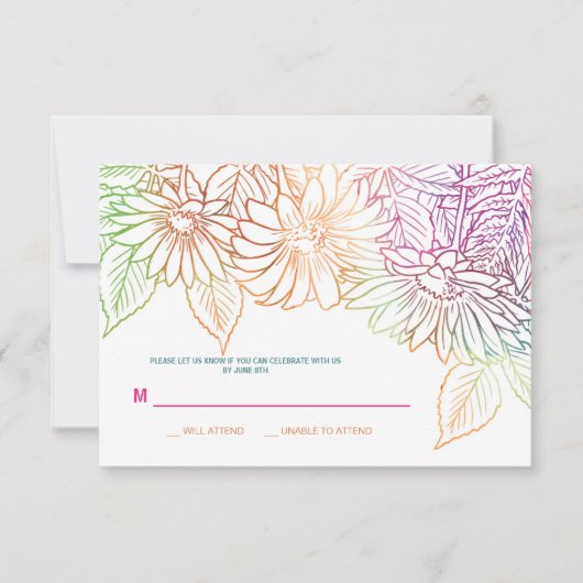 Gerbera Huwelijksreactiekaart Kaart (Voorkant)
