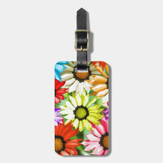 Gerbera kleurige bloem bagagelabel (Voorkant verticaal)