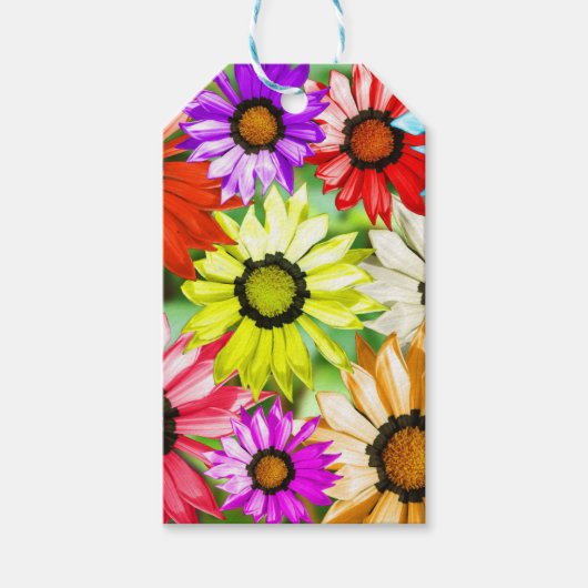 Gerbera kleurige bloem cadeaulabel (Voorkant)