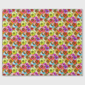 Gerbera kleurige bloem cadeaupapier (Vlak)