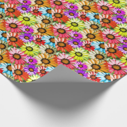 Gerbera kleurige bloem cadeaupapier (Hoek)
