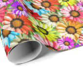 Gerbera kleurige bloem cadeaupapier (Rol Hoek)