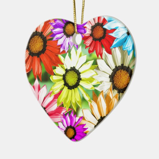 Gerbera kleurige bloem keramisch ornament (Links)