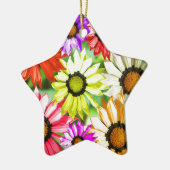 Gerbera kleurige bloem keramisch ornament (Links)