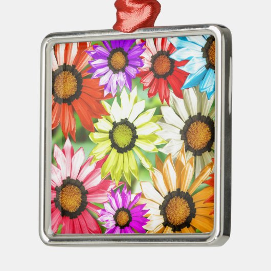 Gerbera kleurige bloem metalen ornament (Links)