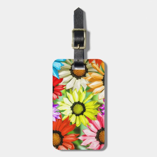 Gerbera kleurige bloemen bagagelabel (Voorkant verticaal)
