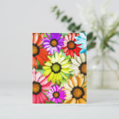 Gerbera kleurige bloemen briefkaart (Staand voorkant)