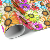 Gerbera kleurige bloemen cadeaupapier (Rol Hoek)