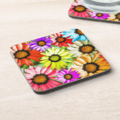 Gerbera kleurige bloemen drankjes onderzetter (Linkerzijde)