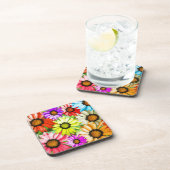 Gerbera kleurige bloemen drankjes onderzetter (Rechterzijde)
