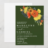 Gerbera Madelief Bruidsboeket Bloemige Uitnodiging (Voorkant / Achterkant)