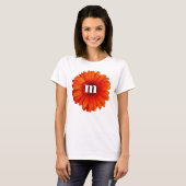 Gerbera Madelief Monogram Initiaal T-shirt (Voorkant volledig)