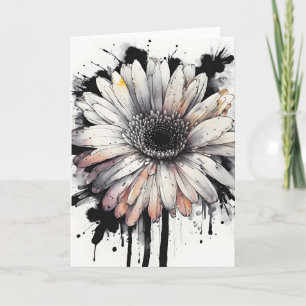Gerbera madeliefje - Watercolor bloemen Kaart