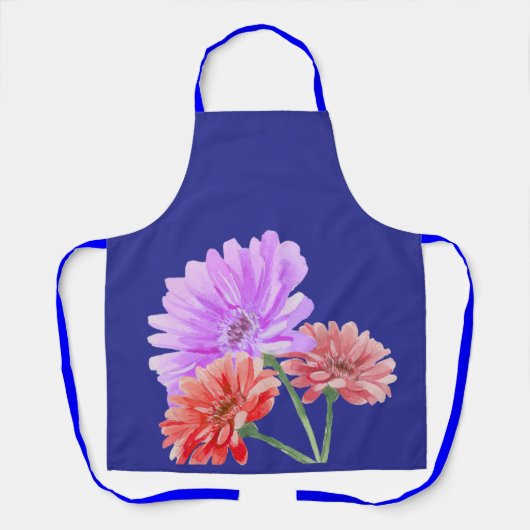 Gerbera Madeliefjes Bloem Keuken Schort (Voorkant)