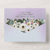 Gerbera Madeliefjes Bruiloft All In One Uitnodiging (Achterkant)