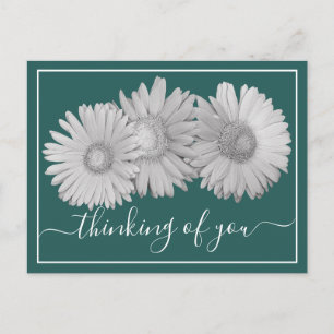 Gerbera Madeliefjes Cyan Bladwijze Denk Aan Jou  Briefkaart