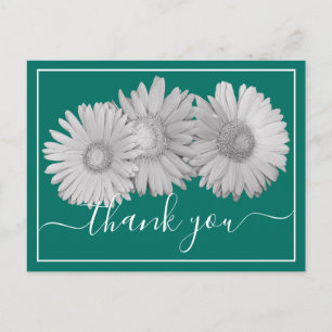 Gerbera Madeliefjes Groene Achtergrond Bedankt Briefkaart