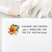 Gerbera-Margriet Aquarel Retouradres Etiket (Insitu)