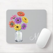 Gerbera-Margriet Mason Jar Monogram Voor haar Muismat (Met muis)