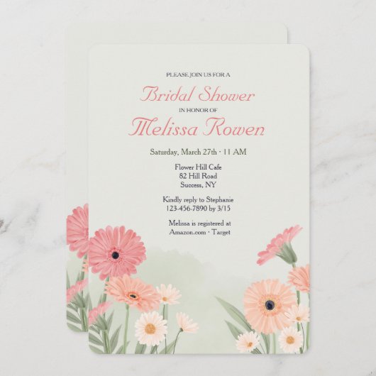 Gerbera-margrieten Kaart (Voorkant / Achterkant)