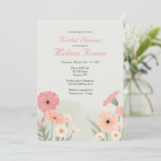 Gerbera-margrieten Kaart (Staand voorkant)