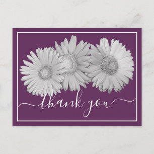 Gerbera Margrieten Paarse Achtergrond Dank Je Briefkaart
